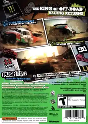 DiRT 2 (USA) box cover back